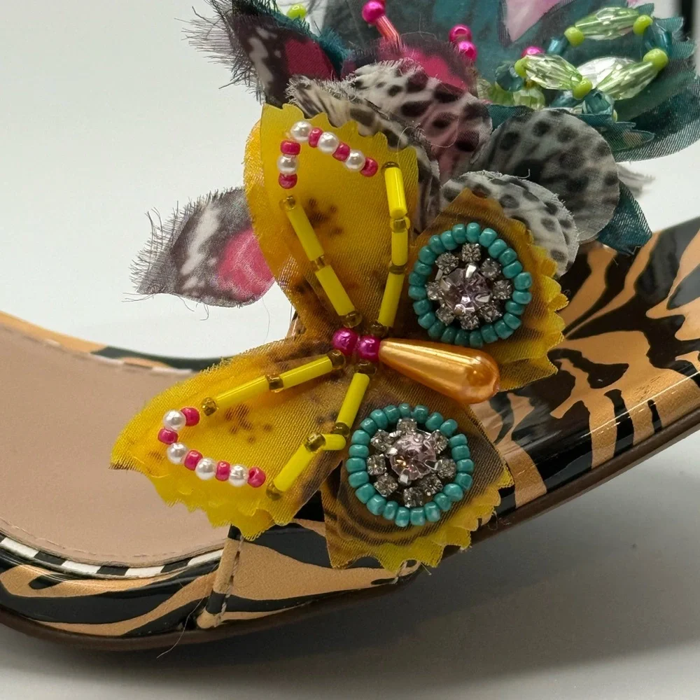 Betsey Johnson Everly Strappy Butterfly 🦋 Embellishment Heels Sandals 8 - Picture 5 of 11